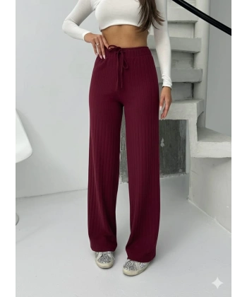 BİÇOMİ Fitilli şardonlu pantolon bordo a4058