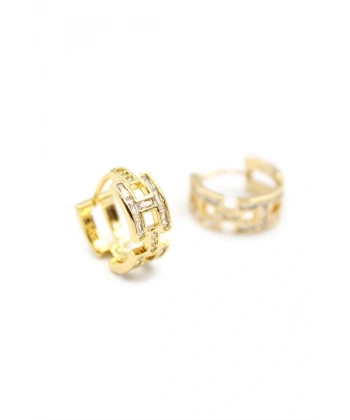 biçomi H Taşlı Küpe - Altın