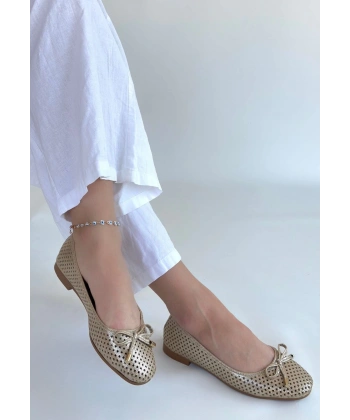 BİÇOMİ Icar Bej Cilt Babet Ayakkabı