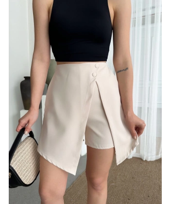 BİÇOMİ İki düğmeli şort etek S24046