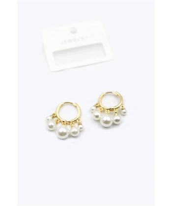 biçomi İnci Sallantılı Shakira Küpe - Altın