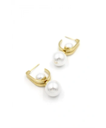 biçomi İncili Küpe - Altın