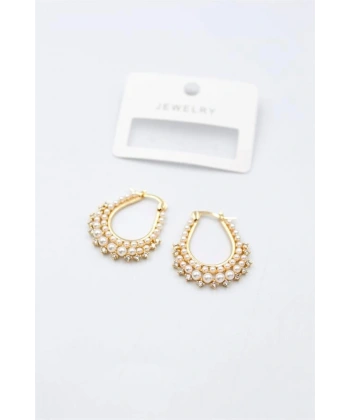 biçomi İncili Küpe - Altın