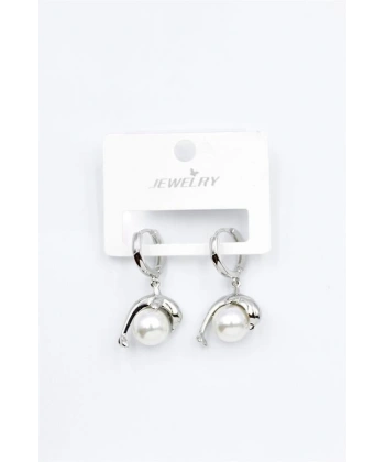 biçomi İncili Yunus Küpe - Gümüş