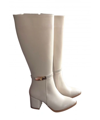 BİÇOMİ Jeoli Bej Cilt Topuklu Çizme