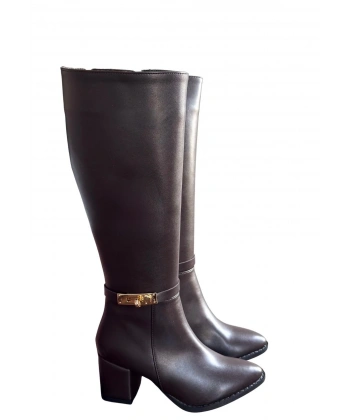 BİÇOMİ Jeoli Kahverengi Cilt Topuklu Çizme