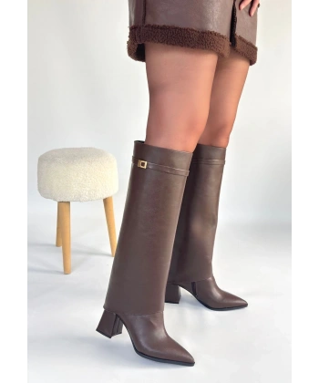 BİÇOMİ Jike Kahverengi Cilt Tak Çıkar Çizme