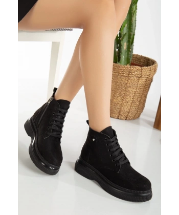 BİÇOMİ Jiwa Siyah Süet Bağcıklı Bot