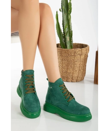 BİÇOMİ Jiwa Yeşil Süet Bağcıklı Bot