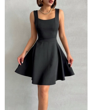 BİÇOMİ Kadın kare yaka kısa elbise s251188