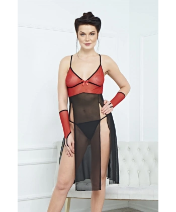 biçomi Kadın Şık Fantezi Uzun Elbise Gecelik Harness 3864 - Biçomi