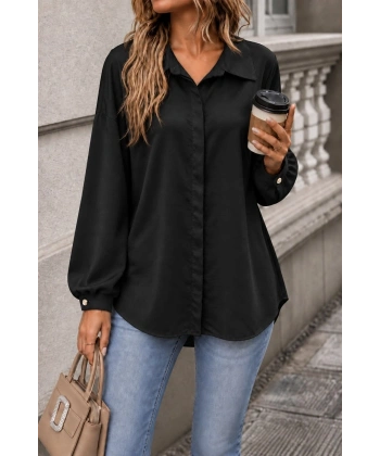 Biçomi Kadın Siyah Oversize Gömlek