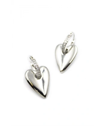 biçomi Kalp Küpe - Gümüş