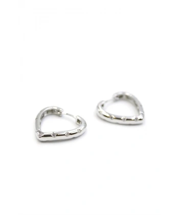 biçomi Kalp Küpe - Gümüş