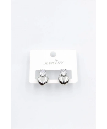 biçomi Kalp Küpe - Gümüş