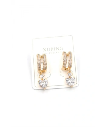 biçomi Kalp Taşlı Küpe - Altın