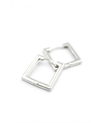 biçomi Kare Halka Küpe - Gümüş