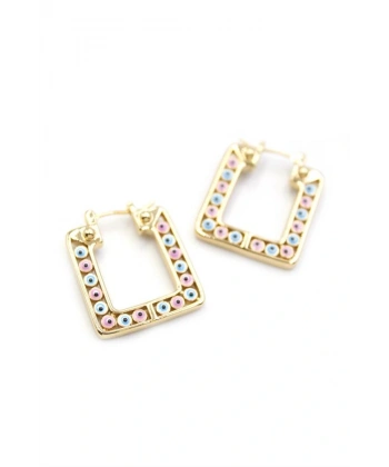 biçomi Kare Nazar Küpe - Altın