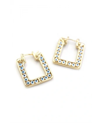 biçomi Kare Nazar Küpe - Altın