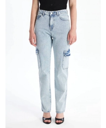 BİÇOMİ Kargo cep kar yıkama jeans pantolon