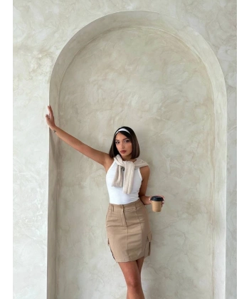 BİÇOMİ Kargo cep mini etek