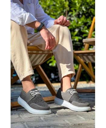 BİÇOMİ KB-042  Kuback Bağcıklı Gri Günlük Erkek Ayakkabı