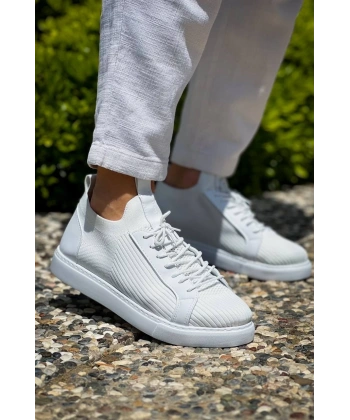 BİÇOMİ KB-112   Kuback Beyaz Triko Bağcıklı  Günlük Erkek  Ayakkabı