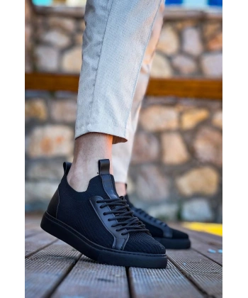 BİÇOMİ KB-112  Kuback Siyah Siyah TabanTriko Bağcıklı  Günlük Erkek  Ayakkabı