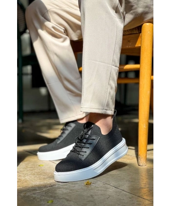 BİÇOMİ KB-116 Kuback Siyah Triko Bağcıklı  Günlük Erkek Ayakkabı