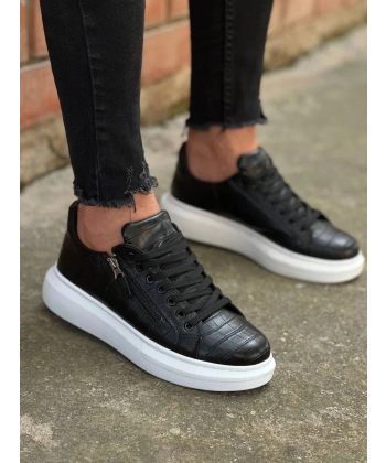 BİÇOMİ KB-309  Kuback  Siyah Fermuar Ve Bağcıklı  Günlük Erkek  Ayakkabı