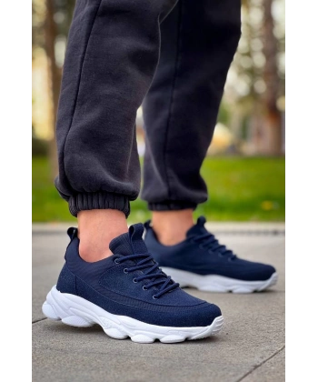 BİÇOMİ KB-707  Kuback Lacivert Süet Yüksek Taban Bağcıklı Günlük Erkek Ayakkabı