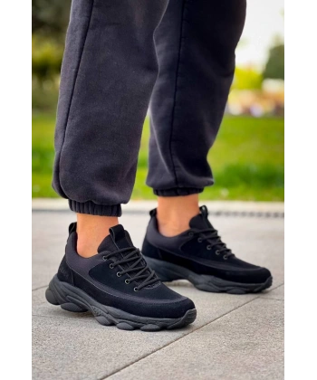 BİÇOMİ KB-707  Kuback  Siyah Süet Siyah Yüksek Taban Bağcıklı Günlük Erkek Ayakkabı