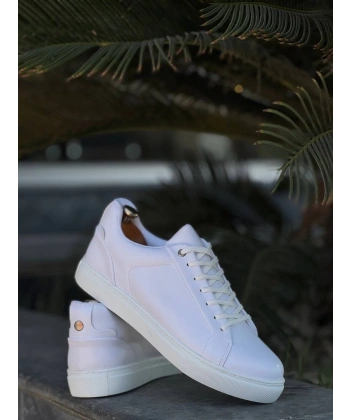 BİÇOMİ KB-BX1  Kuback Beyaz Cilt Yüksek Beyaz Taban Günlük Erkek Ayakkabı