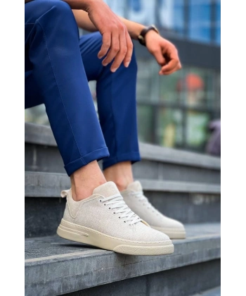 BİÇOMİ KB-X204 Kuback Bej Keten Bej Yüksek Taban Günlük Erkek Spor Ayakkabı
