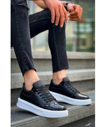 BİÇOMİ KB-X46 Kuback Siyah Rugan Bağcıklı  Günlük Erkek Ayakkabı