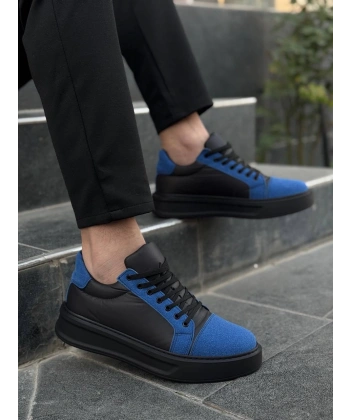 BİÇOMİ KB-X46 Kuback Siyah Sax Mavi Yüksek Siyah Taban Günlük Spor Ayakkabı