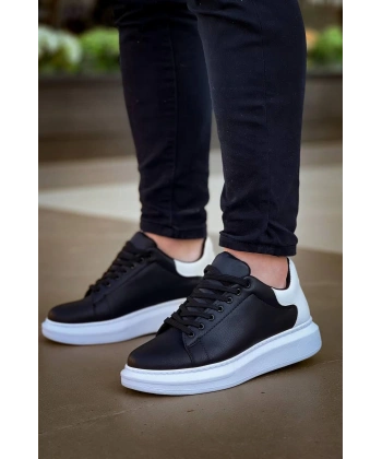 BİÇOMİ KB-X500  Kuback  Bağcıklı Siyah Beyaz  Günlük Erkek Ayakkabı