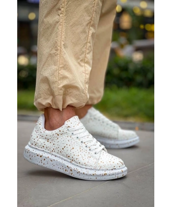 BİÇOMİ KB-X500  Kuback Beyaz Gold  Bağcıklı  Günlük Erkek  Ayakkabı