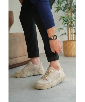 BİÇOMİ KB-X516 Kuback Bej Süet Günlük Erkek Ayakkabı