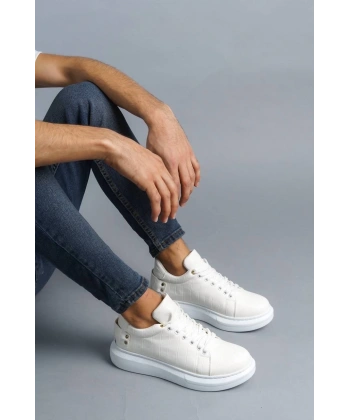 BİÇOMİ KB047  Kuback Beyaz Crocodile Günlük Erkek  Ayakkabı