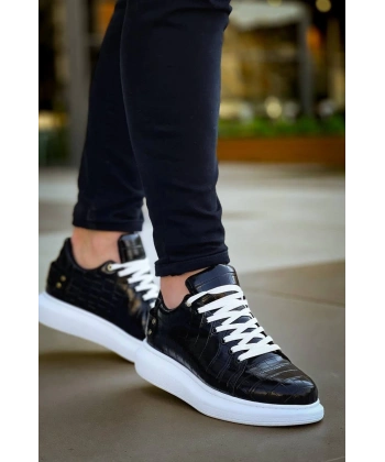 BİÇOMİ KB047  Kuback SİYAH Crocodile Günlük Erkek  Ayakkabı