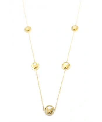 biçomi Kelebek Kolye - 90 cm - Altın