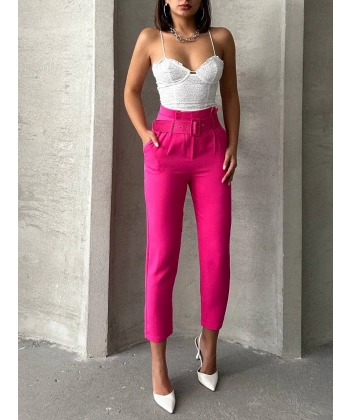 BİÇOMİ Kemerli havuç pantolon