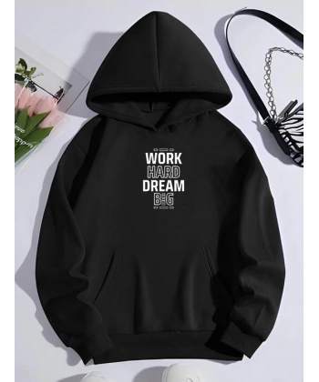 Biçomi Kışlık Üç İplik Kapşonlu SweatShirt - Siyah