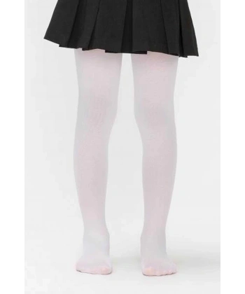 biçomi Kız Çocuk Pamuklu Külotlu Çorap Beyaz