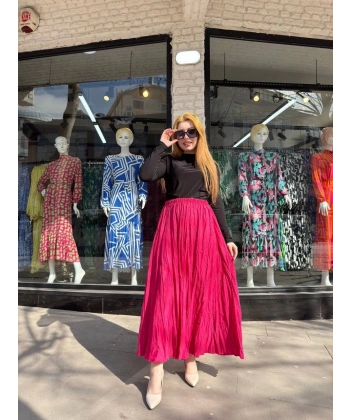 BİÇOMİ Kraş etek fuşya