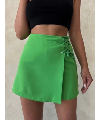 BİÇOMİ Kuş gözü şort etek yeşil s25819