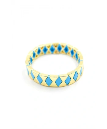 biçomi Lastikli Porselen Bilezik - Mavi