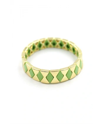 biçomi Lastikli Porselen Bilezik - Yeşil