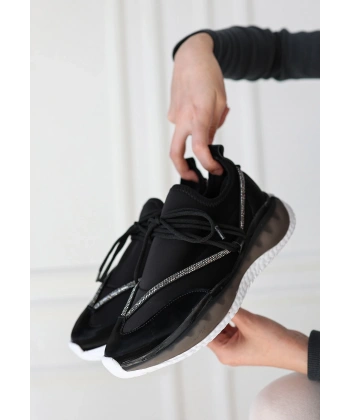 BİÇOMİ Liney Siyah Rugan Bağcıklı Spor Ayakkabı